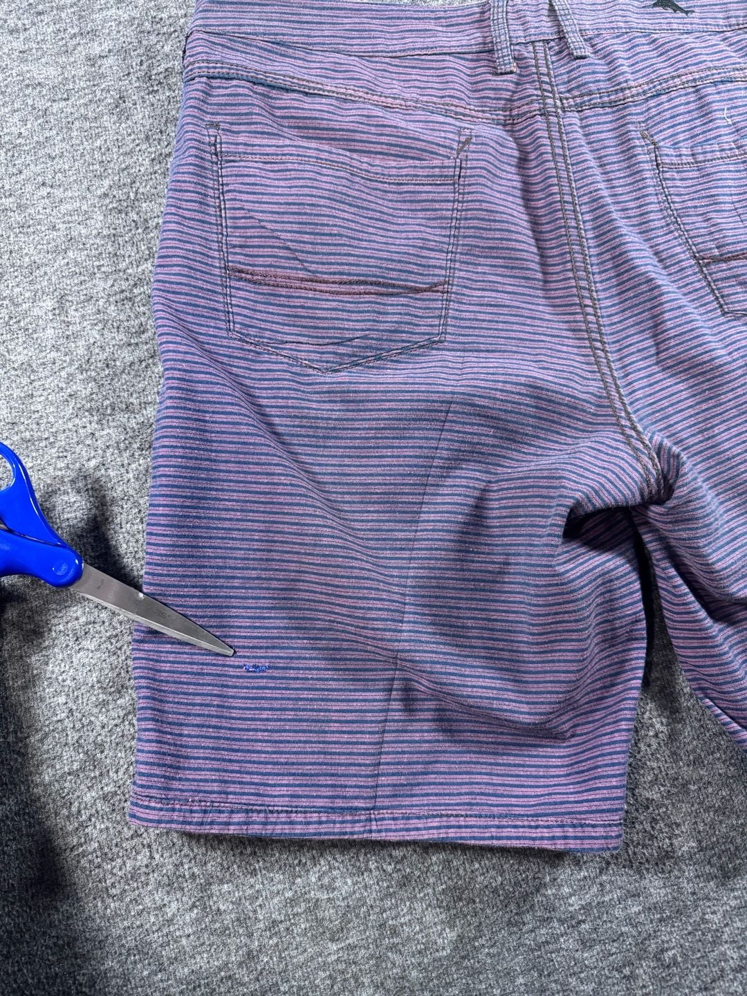 Tommy Bahama Mens Baja Double Weave Reversible Shorts Purple Striped Plaid Size 35 11