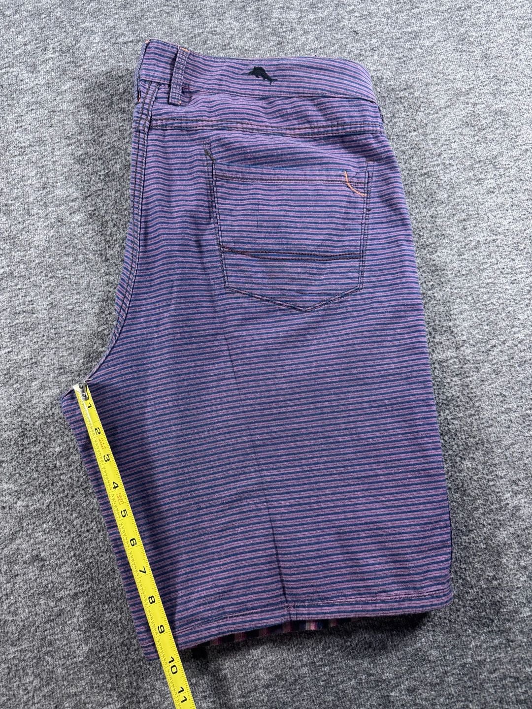 Tommy Bahama Mens Baja Double Weave Reversible Shorts Purple Striped Plaid Size 35 12