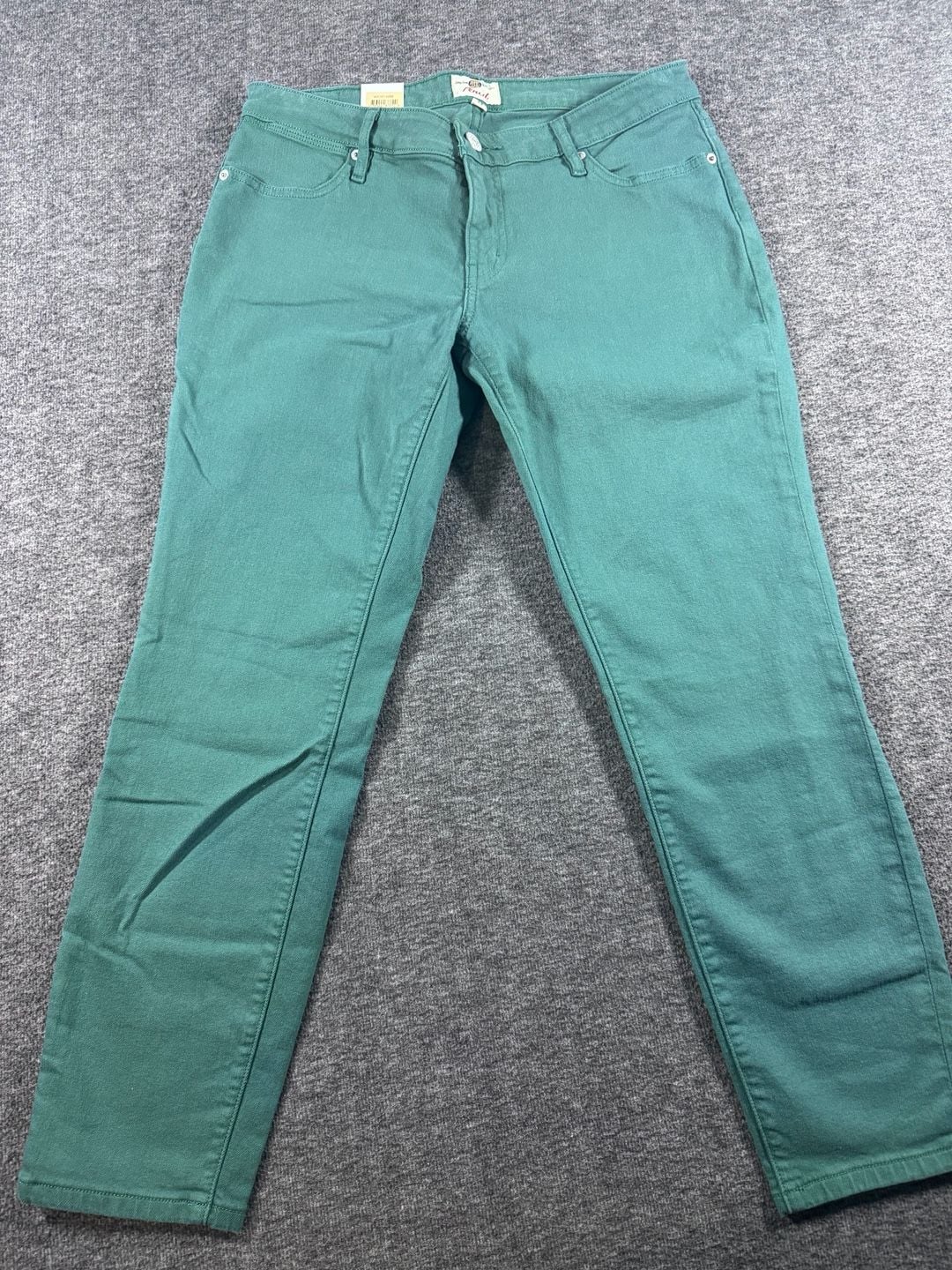 Fossil Long Live Vintage Pencil Slim Cut Green Jeans Size 29 2