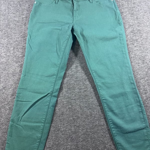 Fossil Long Live Vintage Pencil Slim Cut Green Jeans Size 29