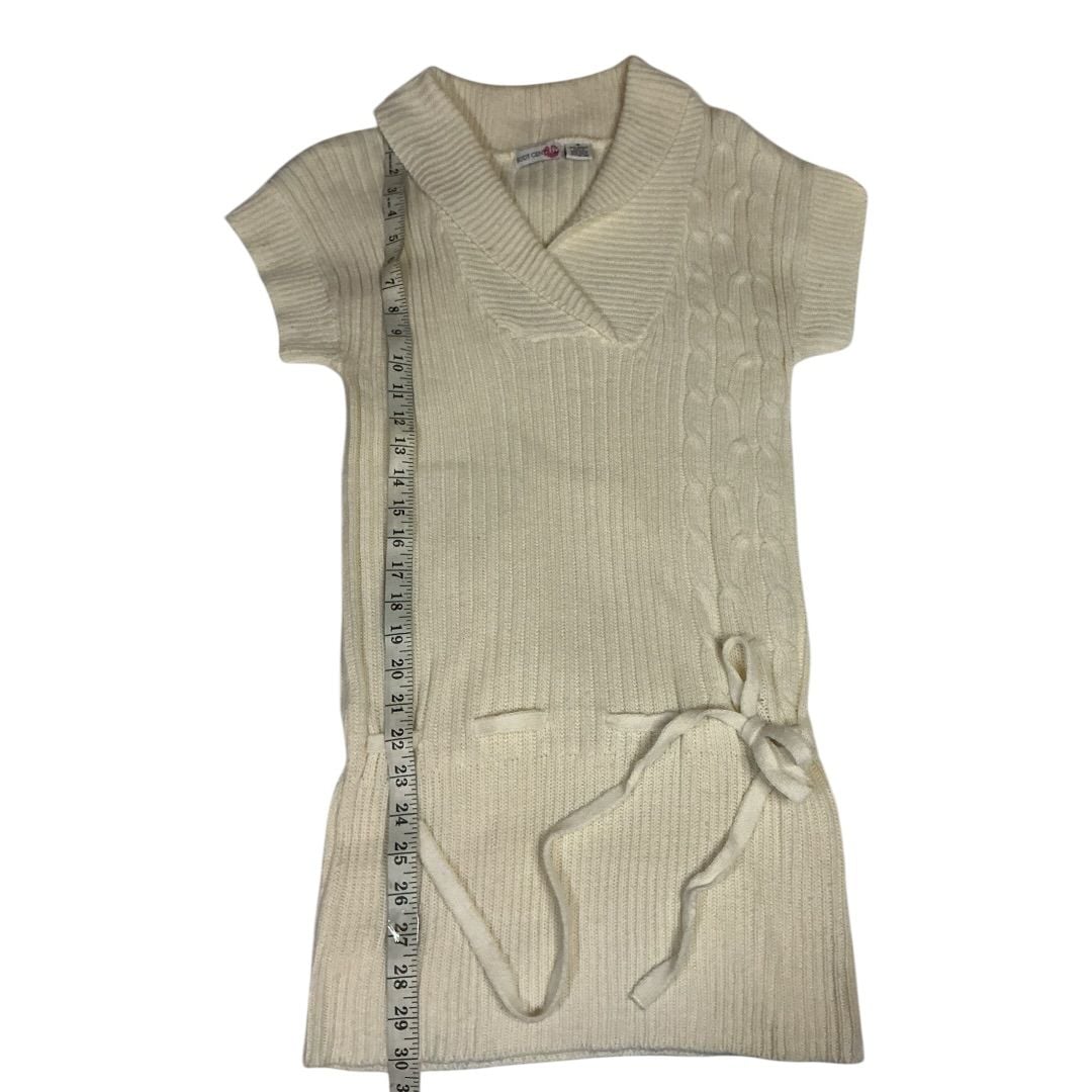 💟Body Central Ivory Ribbed Cable Knit Short Sleeve Sweater Tunic Dress 3