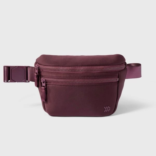All In Motion Premium Belt Bag Maroon - Adjustable Waist Pack… no hang tag 