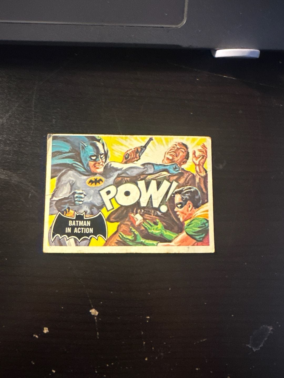 1966 Topps Batman Black Bat Trading Card #15 Batman In Action 2