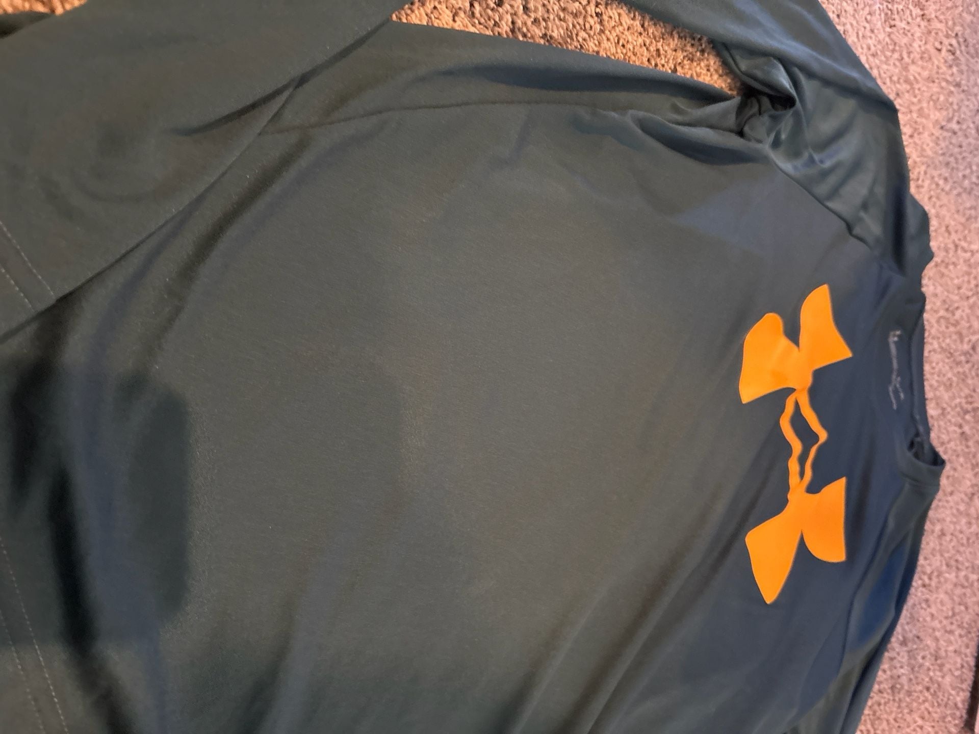 Under Armour Boys HeatGear Big Logo Tech Long Sleeve Shirt Teal YLG. Youth Large 6