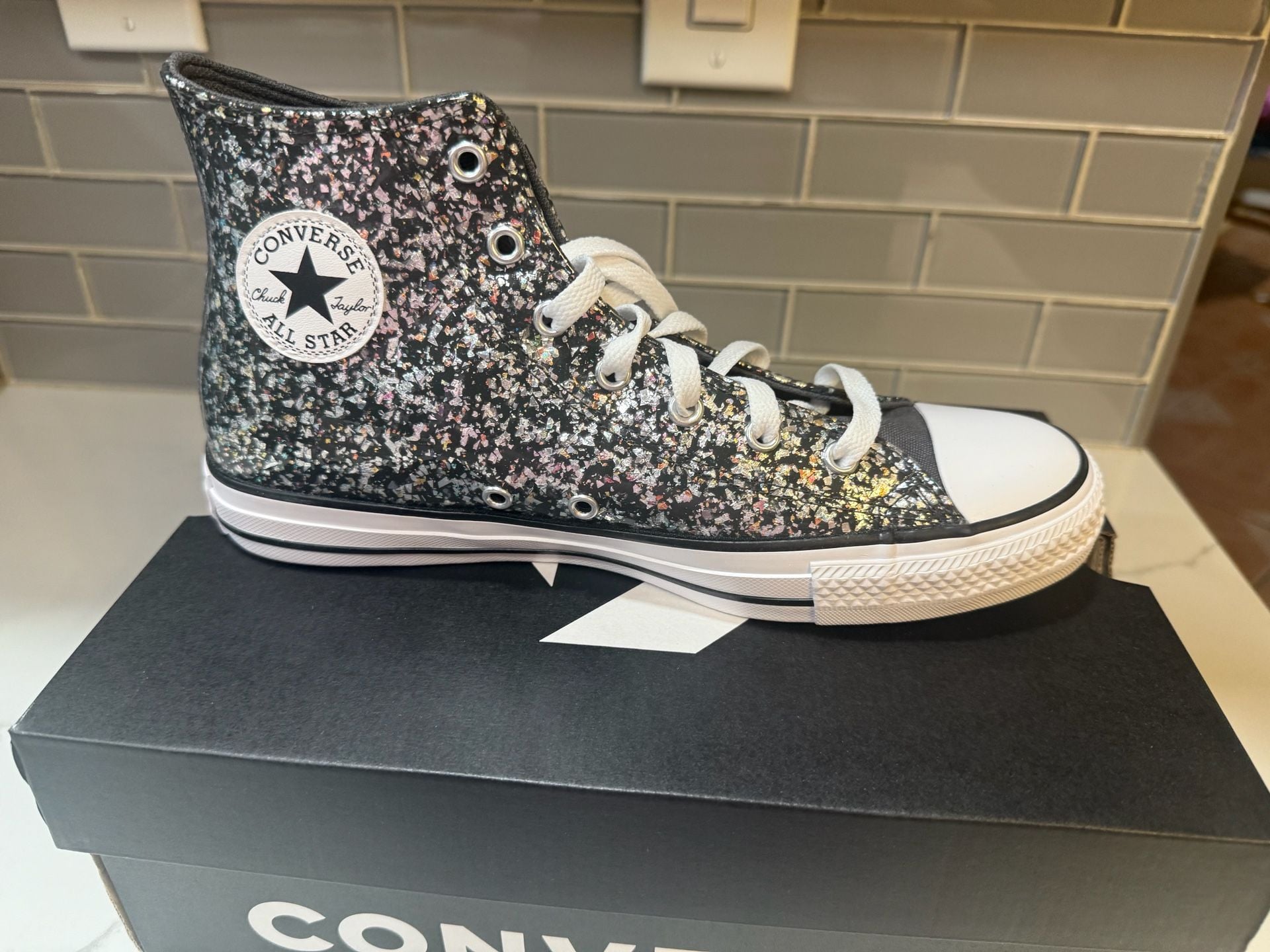 Converse Chuck Taylor All Star Hi Dark Matter Glitter High Top Sneakers 2