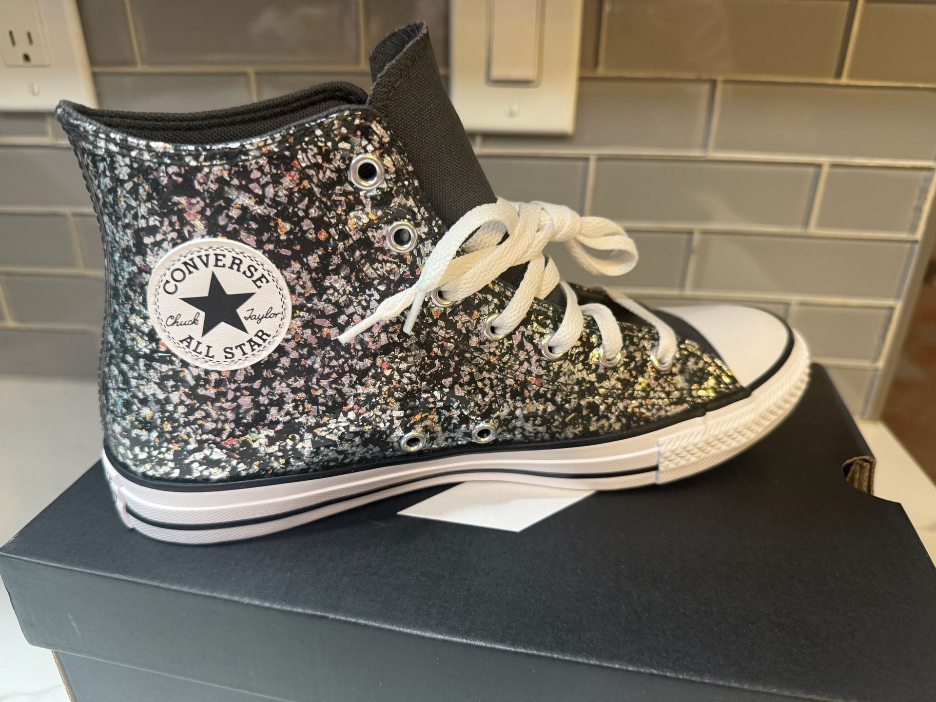Converse Chuck Taylor All Star Hi Dark Matter Glitter High Top Sneakers 5