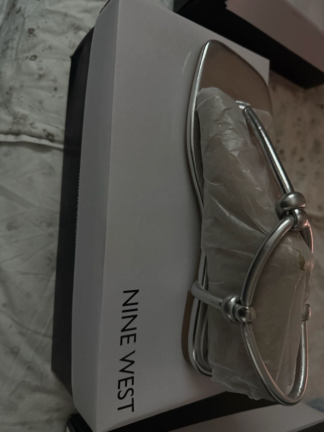 Nine West Norta Metallic Thong Flat Sandals in Silver 3