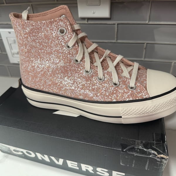 Converse Chuck Taylor All Star Lift Platform High Glitter Dusty Cinder Sneaker