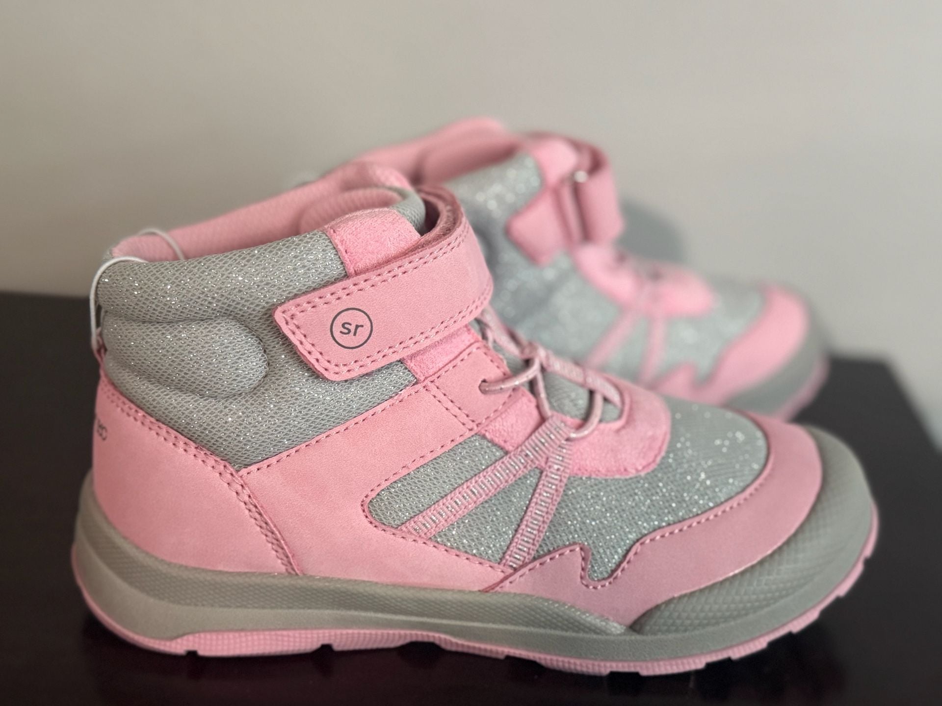 Stride Rite 360 Kamari Kids Boots Pink and Grey Shimmer 1