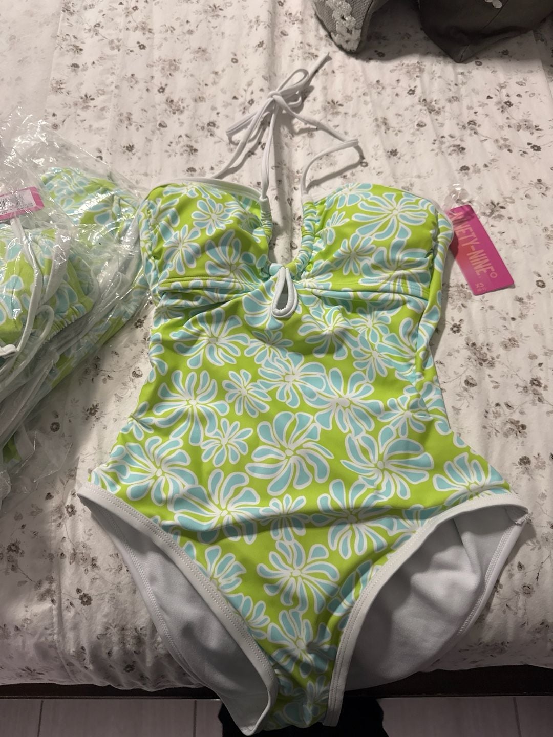 NINETY-NINE Juniors Womens Swimsuit Size XS One Piece Halter Neck New 1