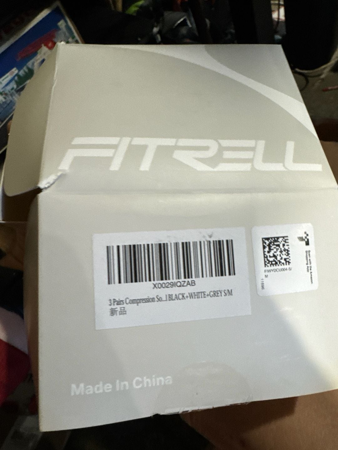Fitrell 3 Pairs Compression Socks for Women & Men, S/M, Black/White/Grey 3