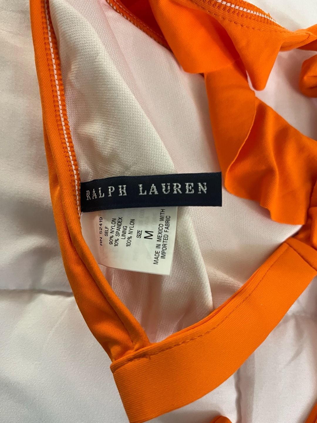 Ralph Lauren Women's Orange Ruffle Halter Bikini Two Piece Set 3