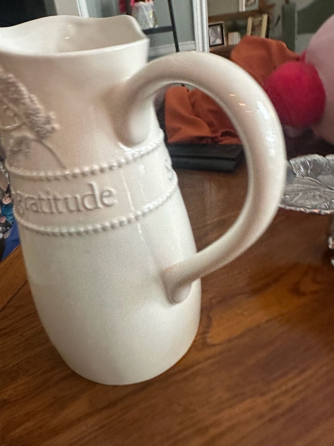 Mary & Martha Grace & Gratitude Queen Anne's Lace 10" Ceramic Pitcher 2