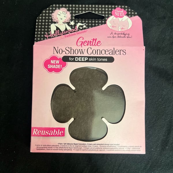 Hollywood Fashion Secrets Gentle No-Show Concealers for Deep Skin Tones, 4 Pairs