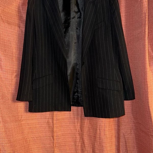 Kasper Women's Black Pinstripe Fully Lined Suit Blazer Jacket Size 16