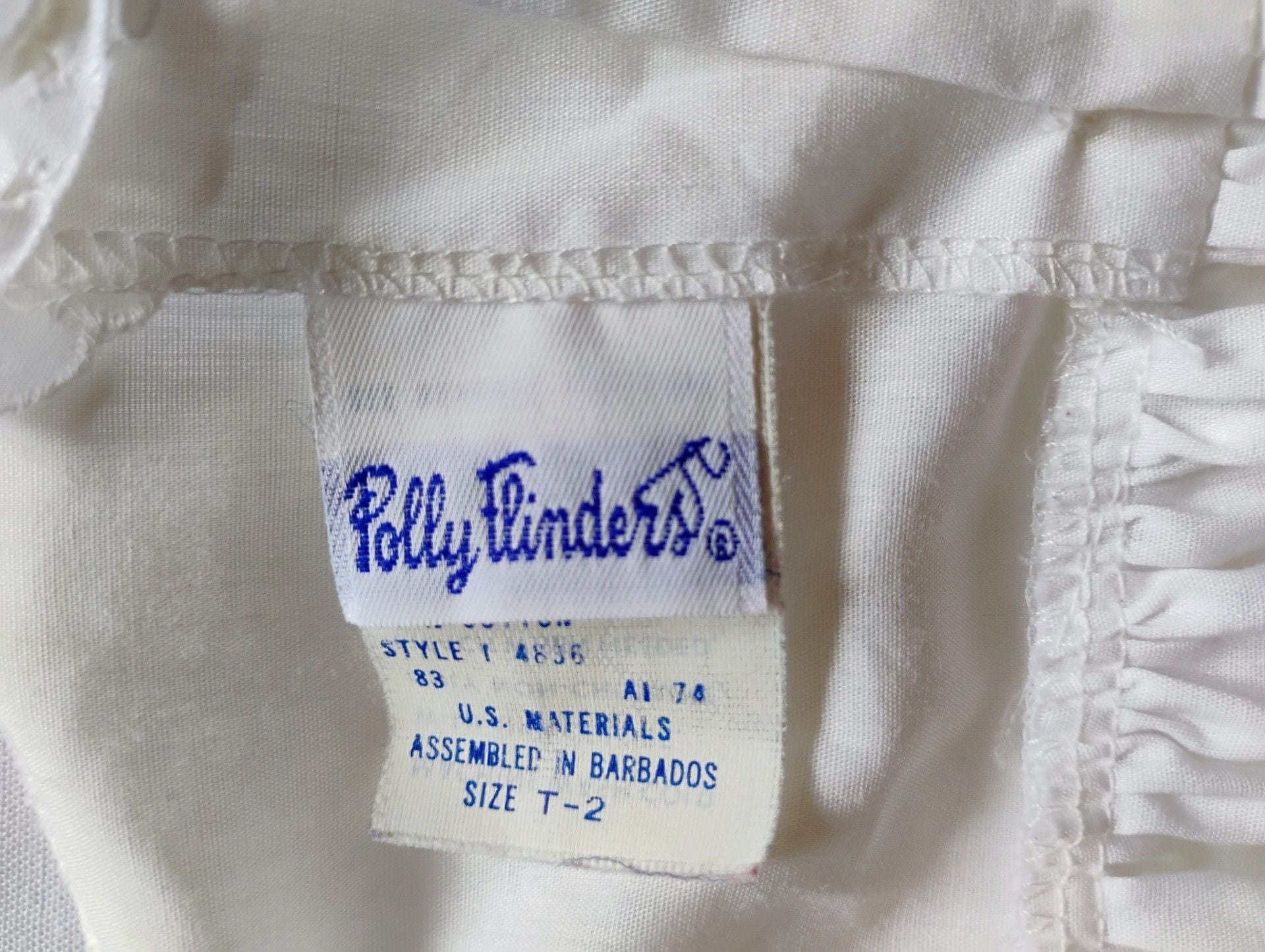 Vintage Polly Flinders Smocked Dress Rosebud Embroidery 2T 8