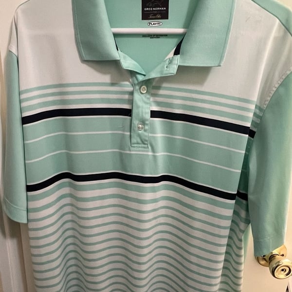 Greg Norman for Tasso Elba Play Dry Striped Performance Golf Polo Shirt