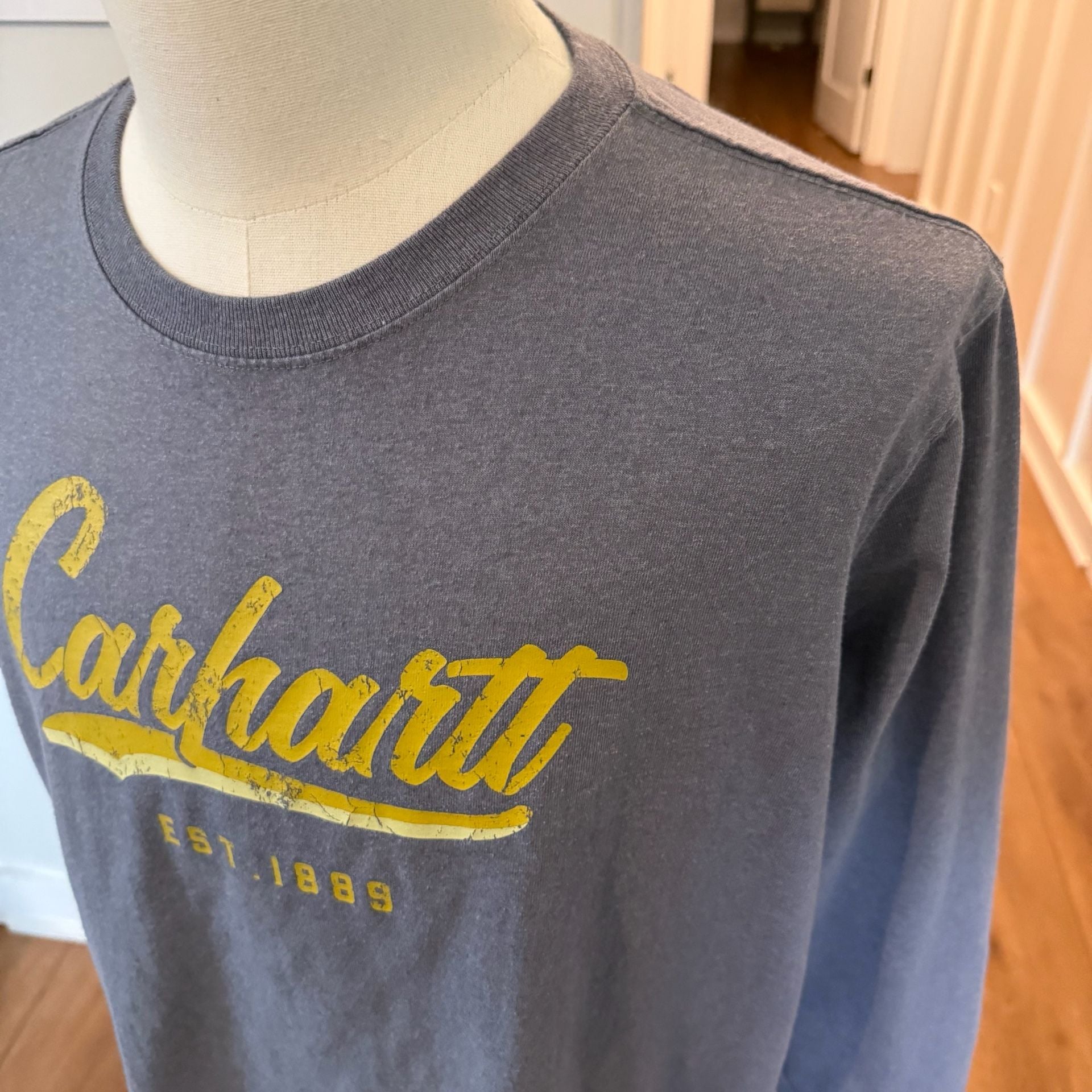 Carhartt Men's XXL Loose Fit Heavyweight Graphic Long Sleeve T-Shirt Blue 4