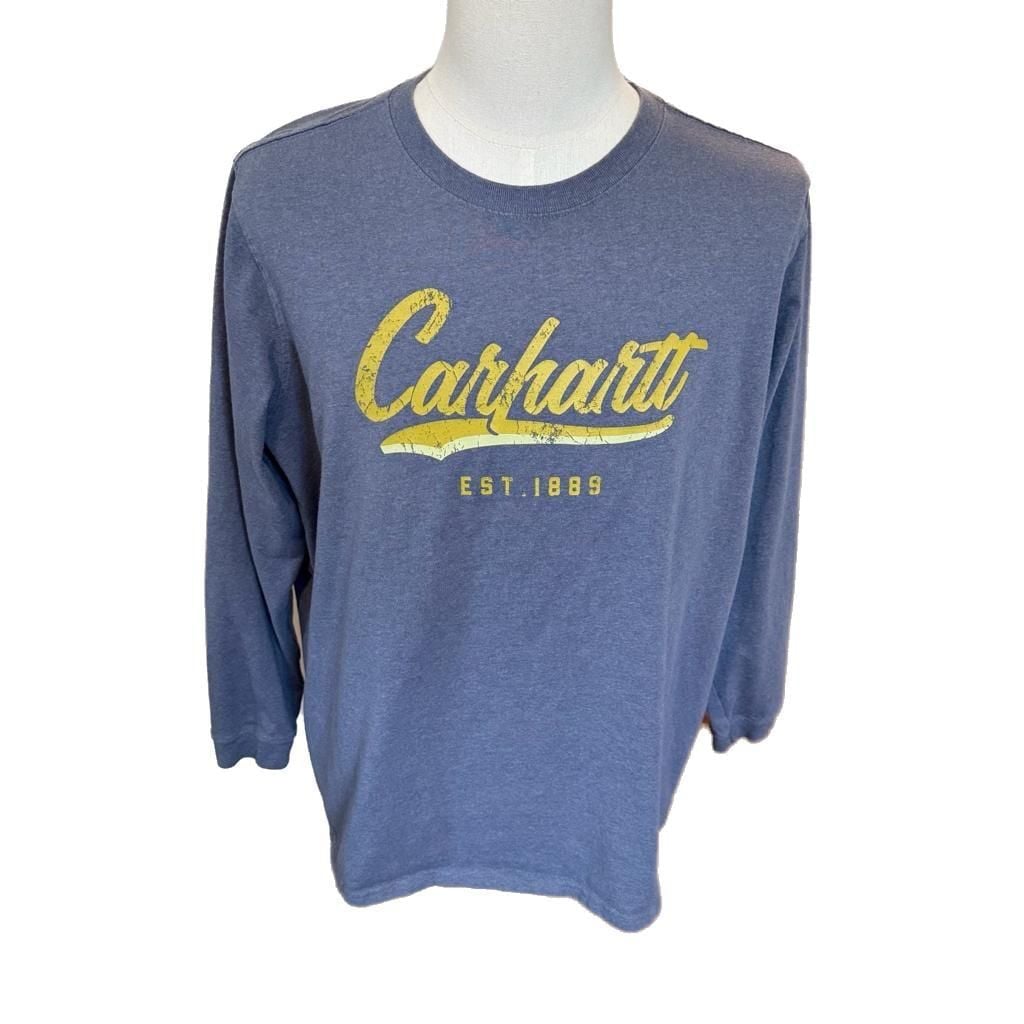 Carhartt Men's XXL Loose Fit Heavyweight Graphic Long Sleeve T-Shirt Blue 2