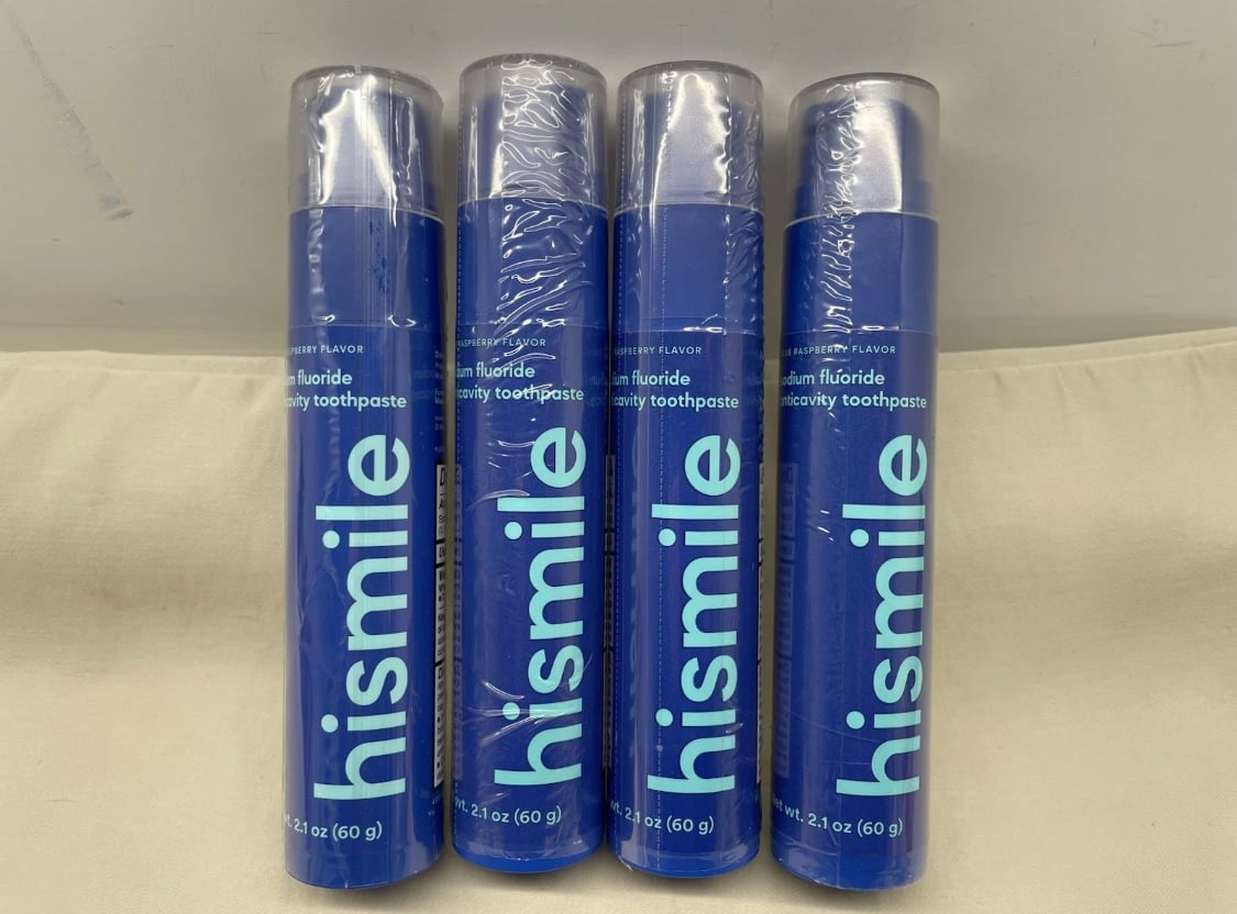 Hismile Blue Raspberry Flavored Fluoride Toothpaste - 2.1 oz (Pack of 4) 1