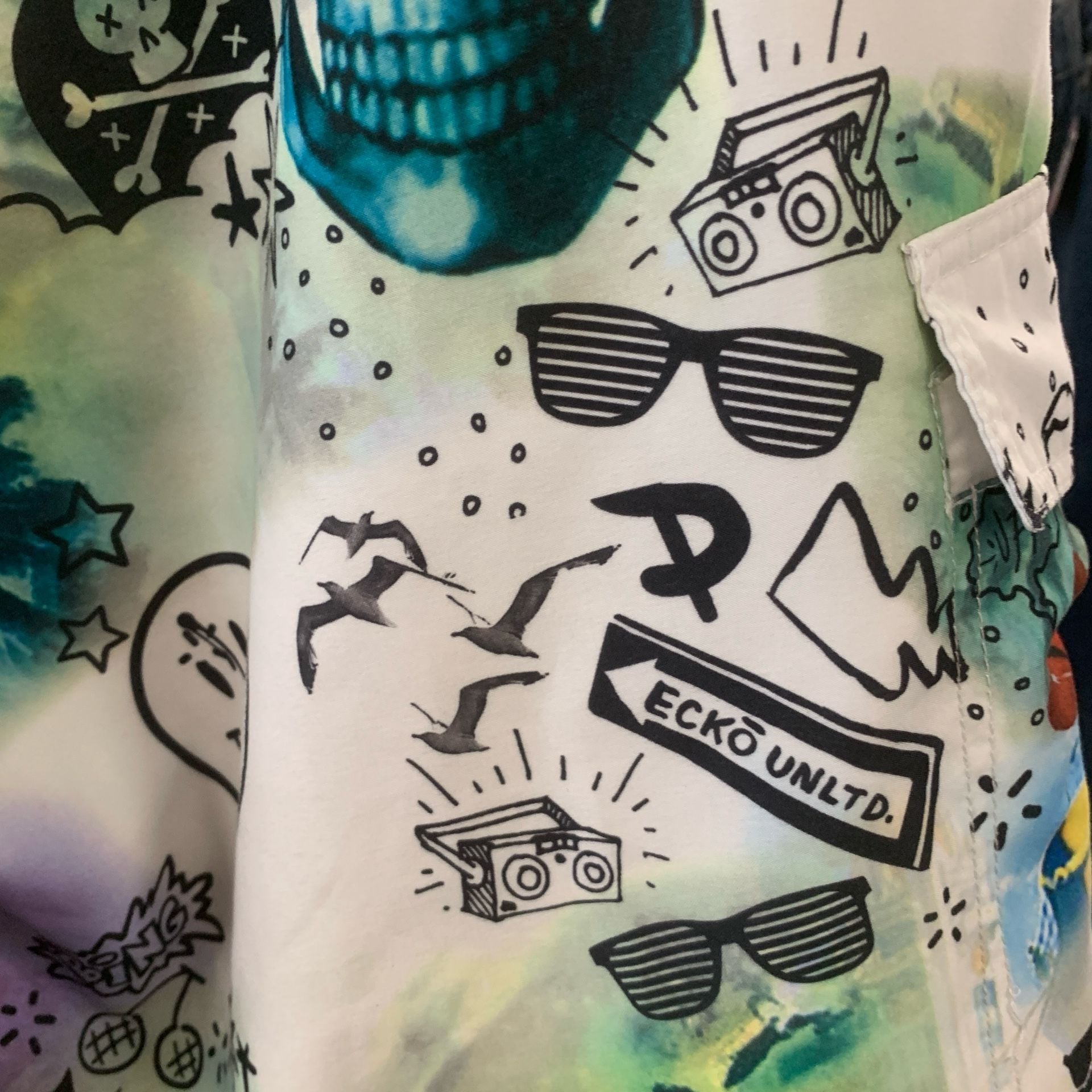 Vintage Eckō Unltd. All Over Graffiti Print Board Shorts Men’s Size 38” (OF) 6