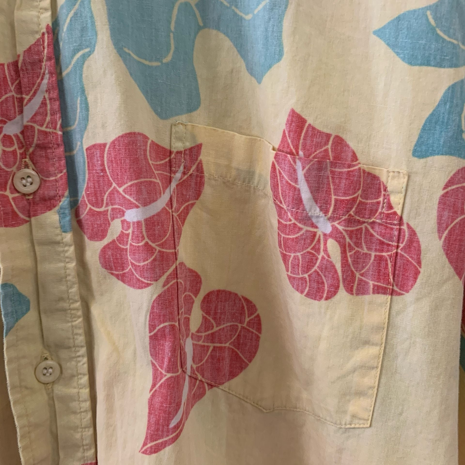 Vtg Reyn Spooner Hawaiian Traditions Anthurium Print Aloha Shirt Size L (OF) 3