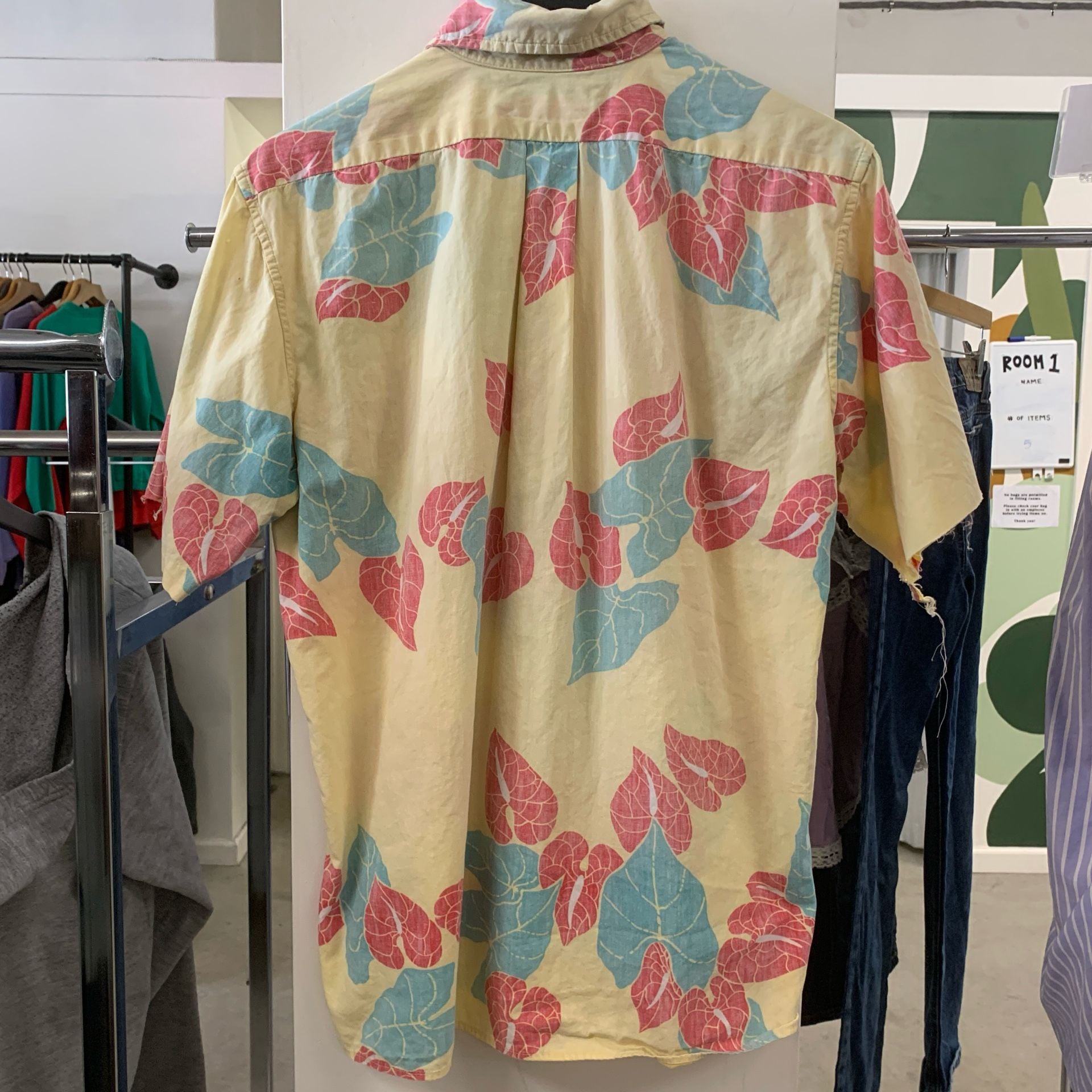 Vtg Reyn Spooner Hawaiian Traditions Anthurium Print Aloha Shirt Size L (OF) 7