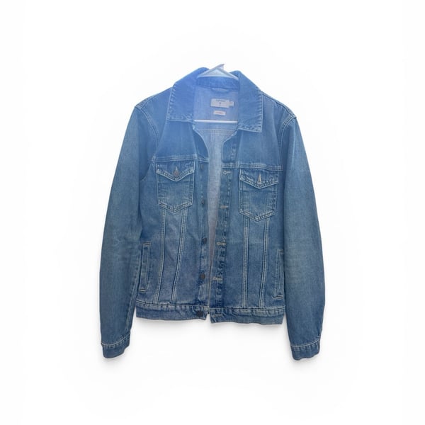 Topman Classic Denim Trucker Jacket in Medium Blue Wash