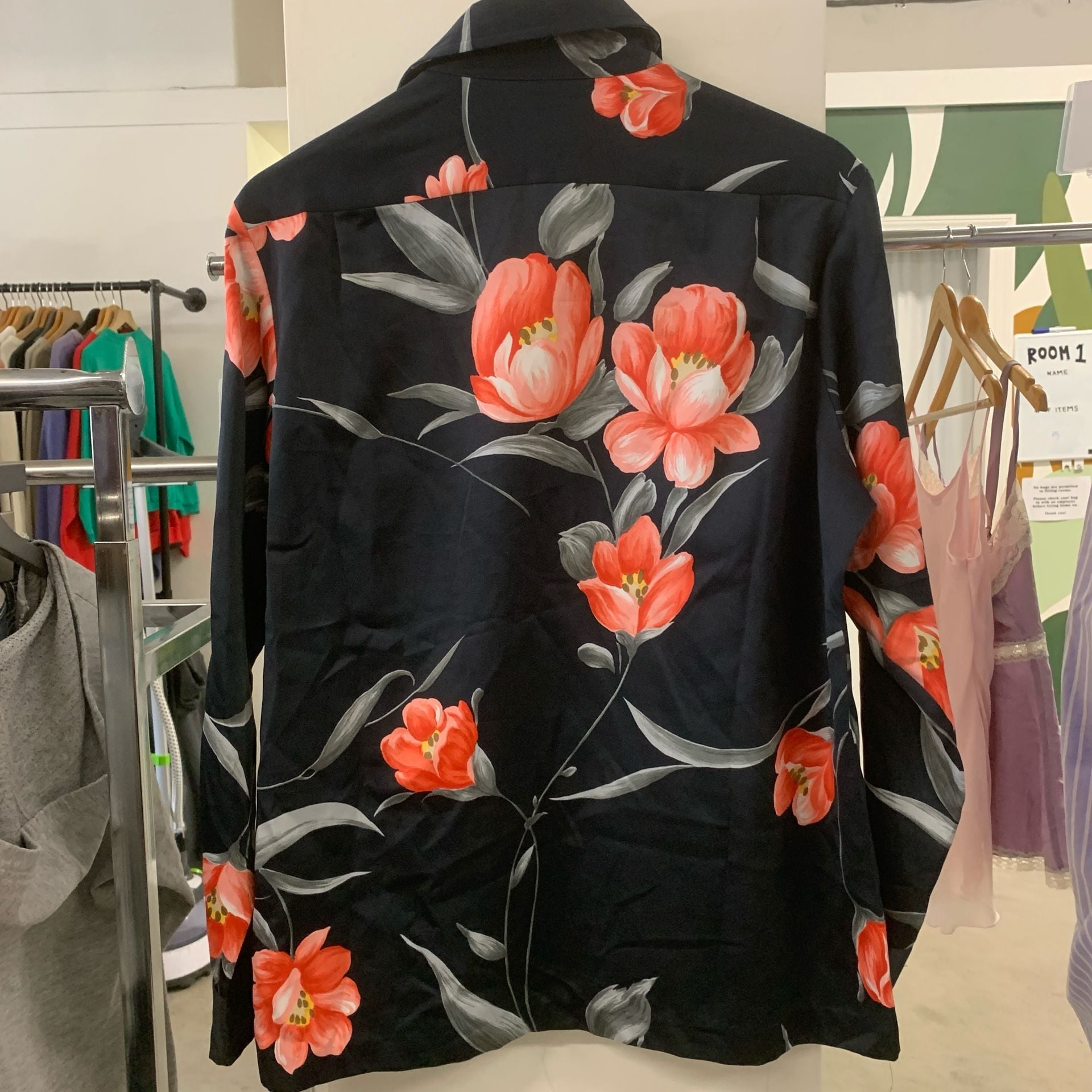Vtg 80’s Tori Richard Honolulu Floral Long Sleeve Button Down Shirt Size M (OF) 5