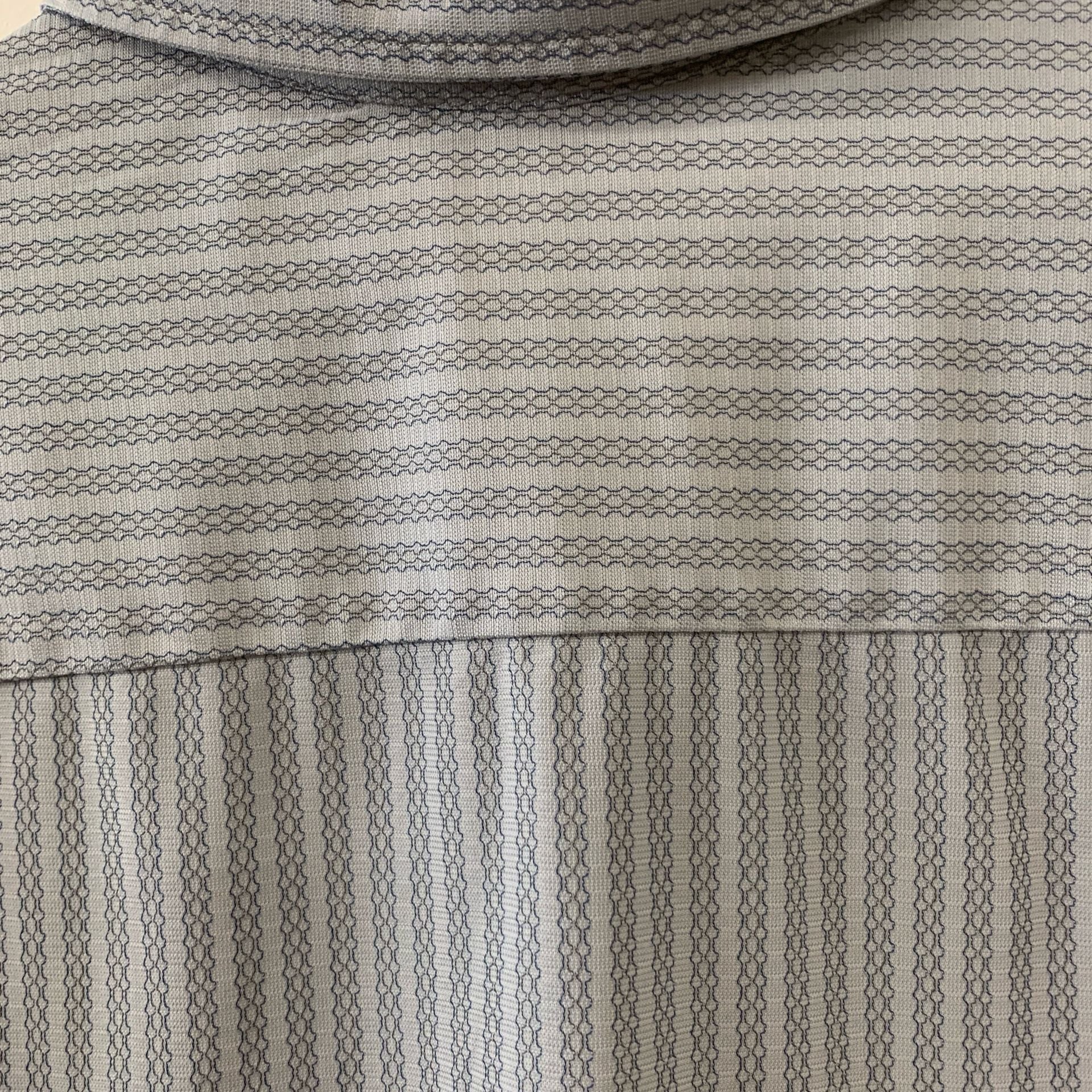 Vtg 00s Quiksilver Gray Vertical Stripe Short Sleeve Button Down Shirt Size XL (OF) 6