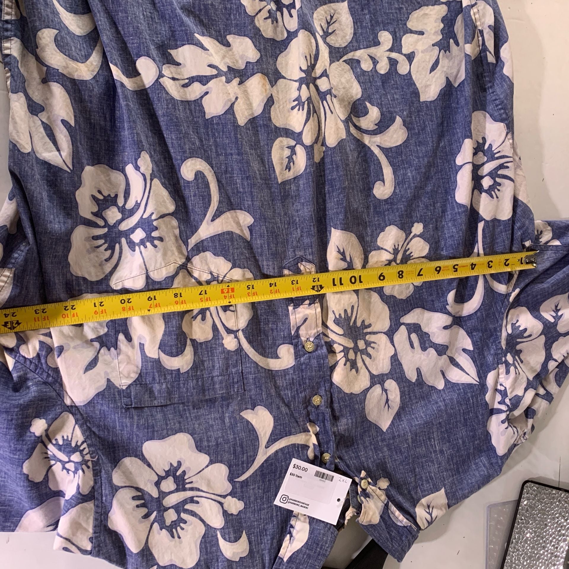 Vtg Reyn Spooner Hawaiian Traditionals Pullover Shirt Blue Floral XXL (OF) 7