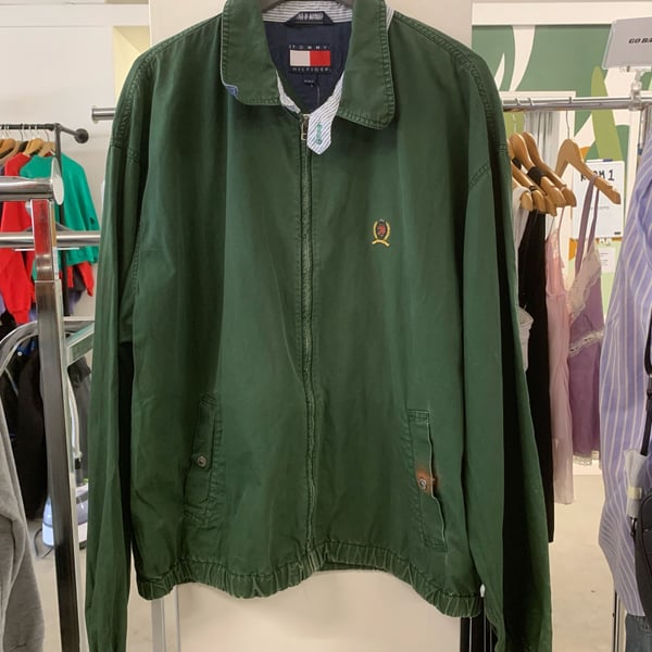 Vtg Tommy Hilfiger Forest Green Full Zip Jacket Size Men’s Size XL (OF)