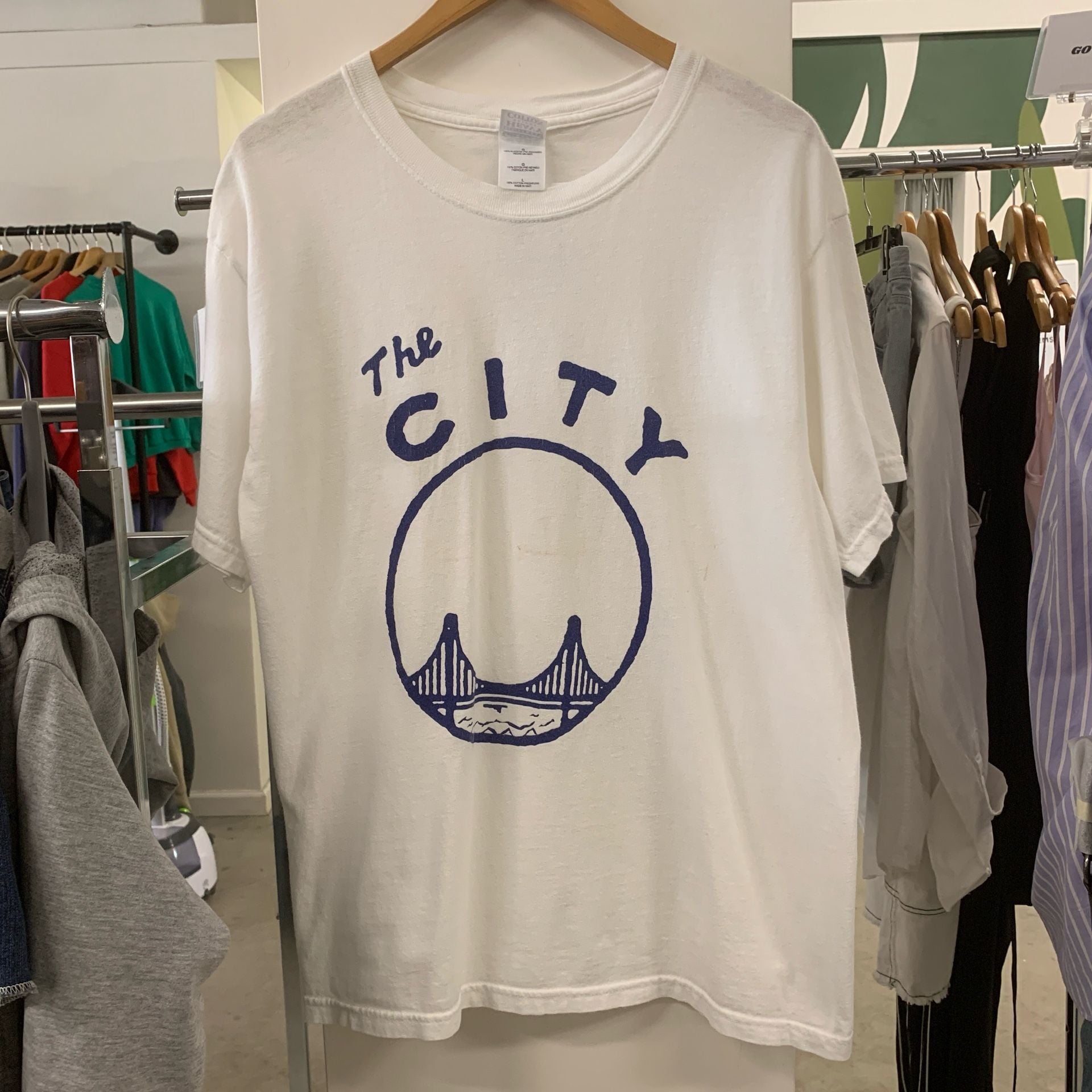 Golden State Warriors Vintage Style 'The City' SF Logo T-Shirt Size L (OF) 2