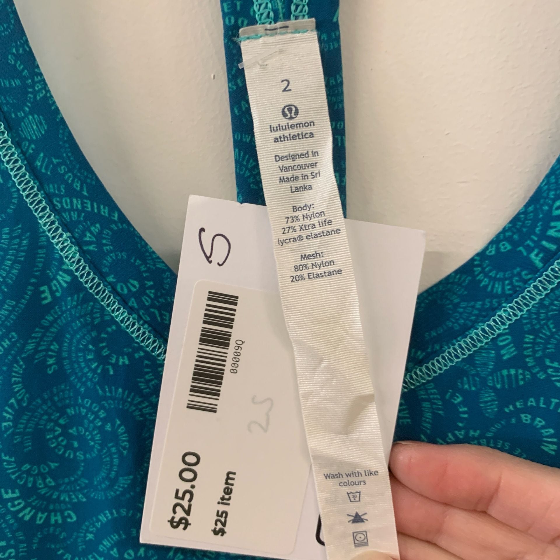 Lululemon Fast Lane Singlet Foli Manifesto Tank Top Tofino Teal Size S (OF) 4