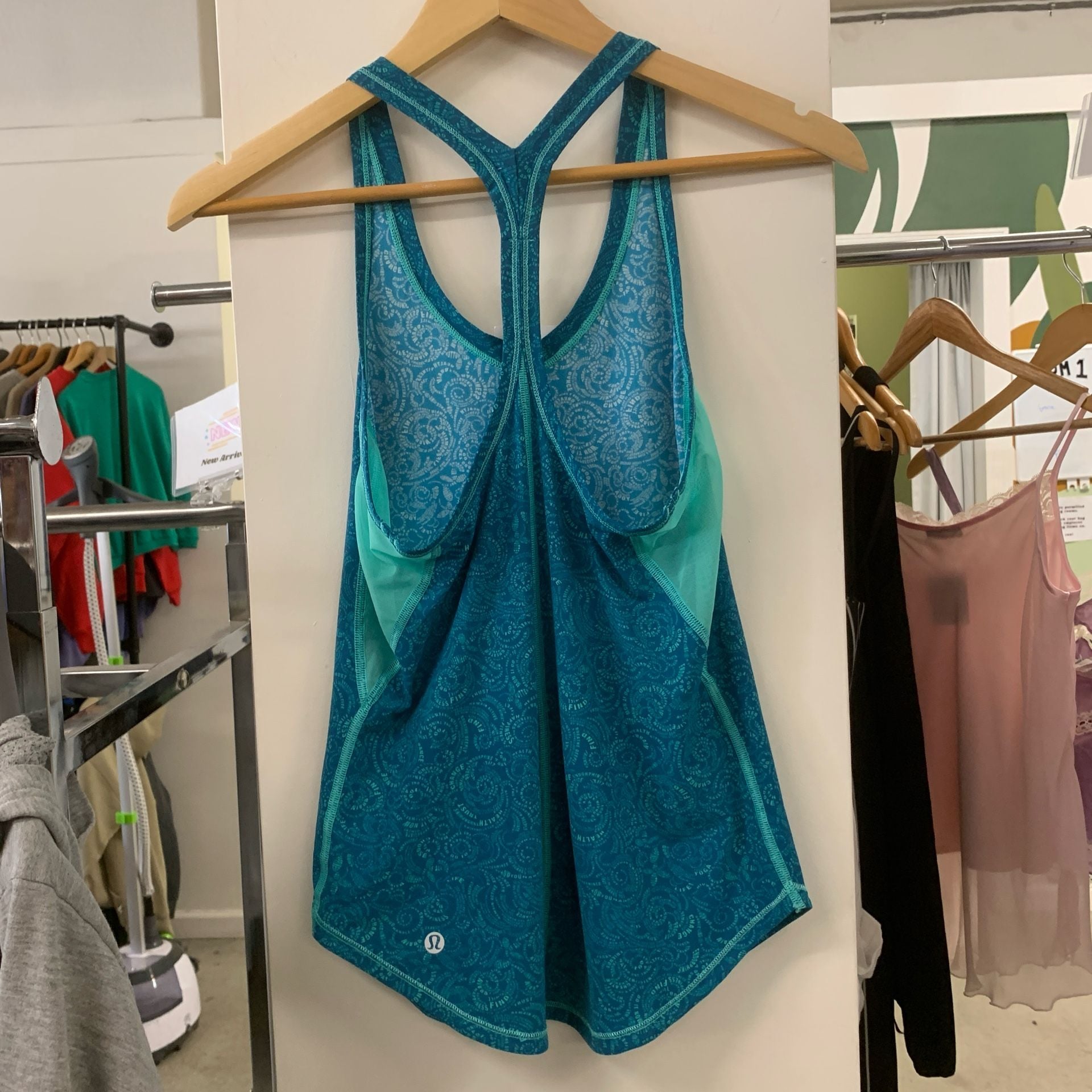 Lululemon Fast Lane Singlet Foli Manifesto Tank Top Tofino Teal Size S (OF) 7