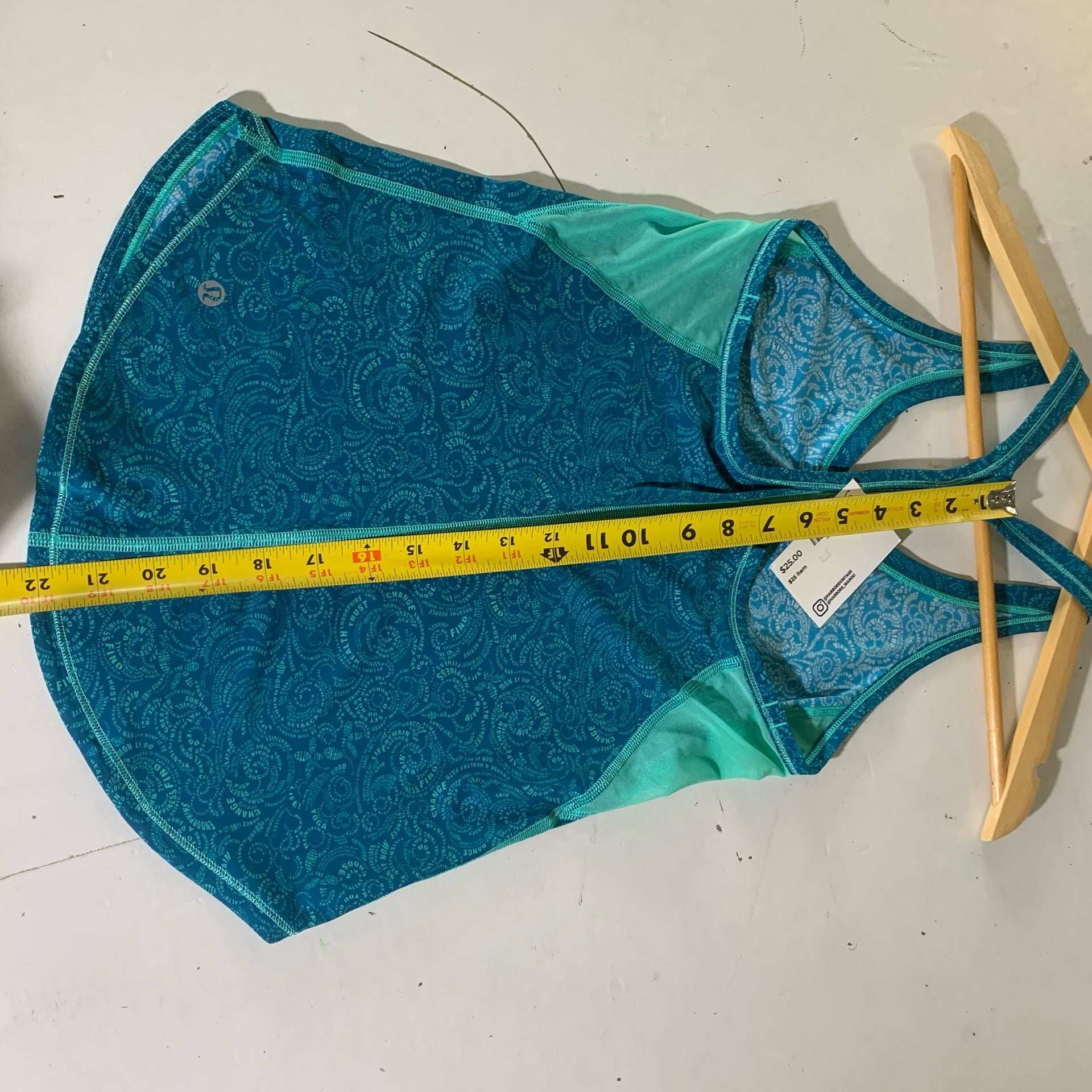 Lululemon Fast Lane Singlet Foli Manifesto Tank Top Tofino Teal Size S (OF) 10