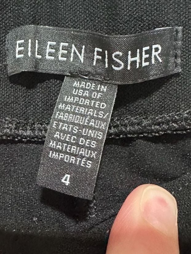 Eileen Fisher Black Washable Stretch Viscose Wide Leg Pants Size 4 4