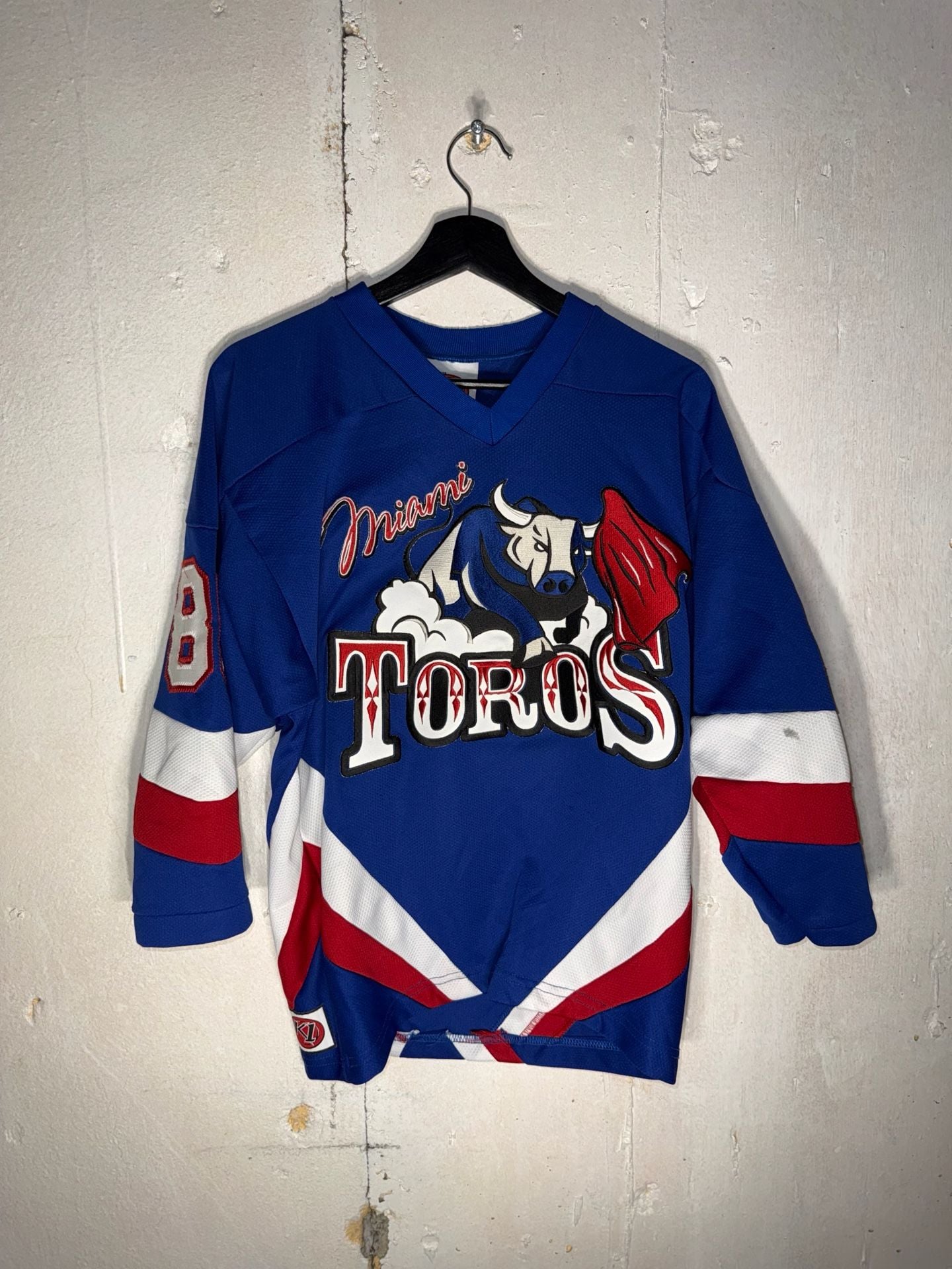 Vintage K1 Miami Toros Blue Hockey Jersey #88 Kent Size Youth Medium 2