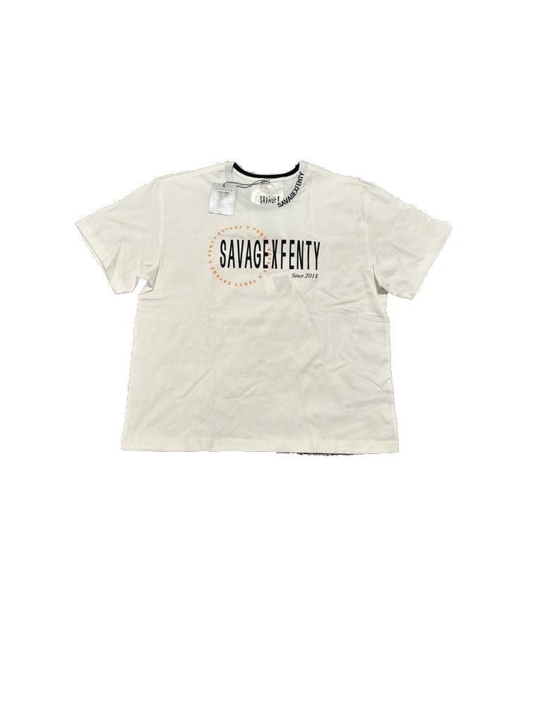 Savage X Fenty Xssential Heavy Jersey Scope Graphic Cropped Tee - White 2