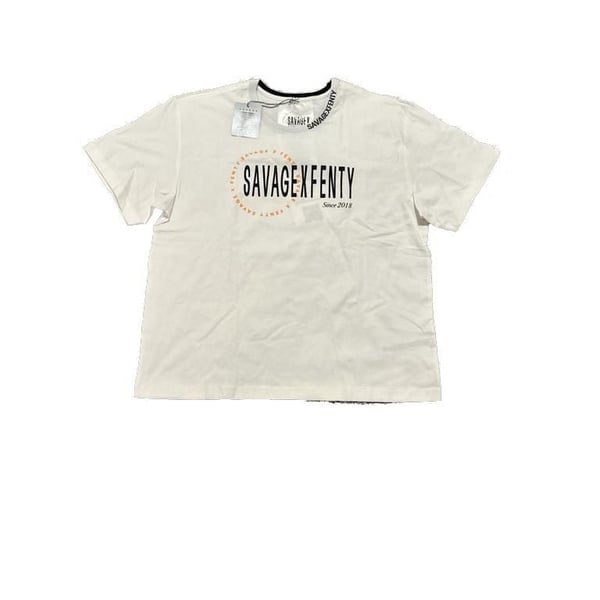 Savage X Fenty Xssential Heavy Jersey Scope Graphic Cropped Tee - White