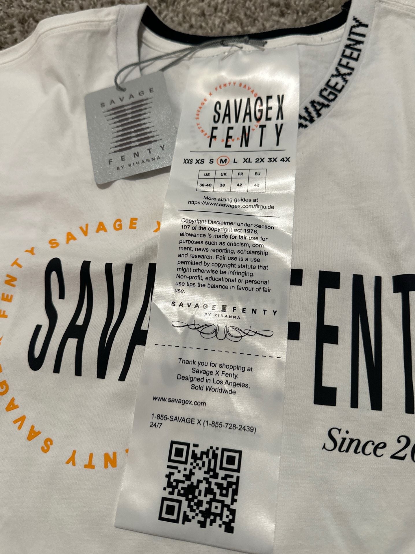 Savage X Fenty Xssential Heavy Jersey Scope Graphic Cropped Tee - White 3