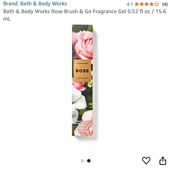 Bath & Body Works Rose Brush & Go Fragrance Gel 0.52 fl oz