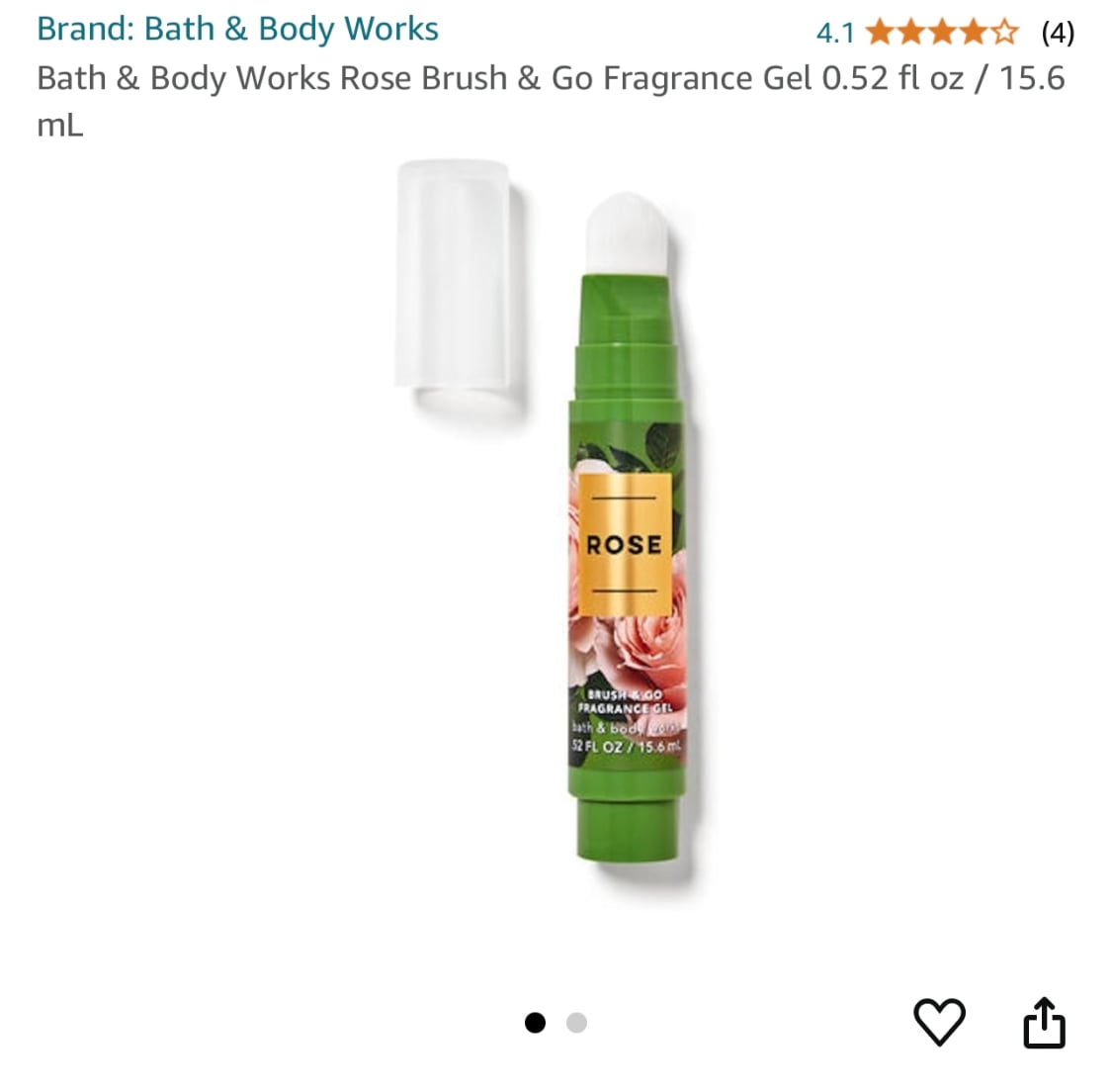 Bath & Body Works Rose Brush & Go Fragrance Gel 0.52 fl oz 2