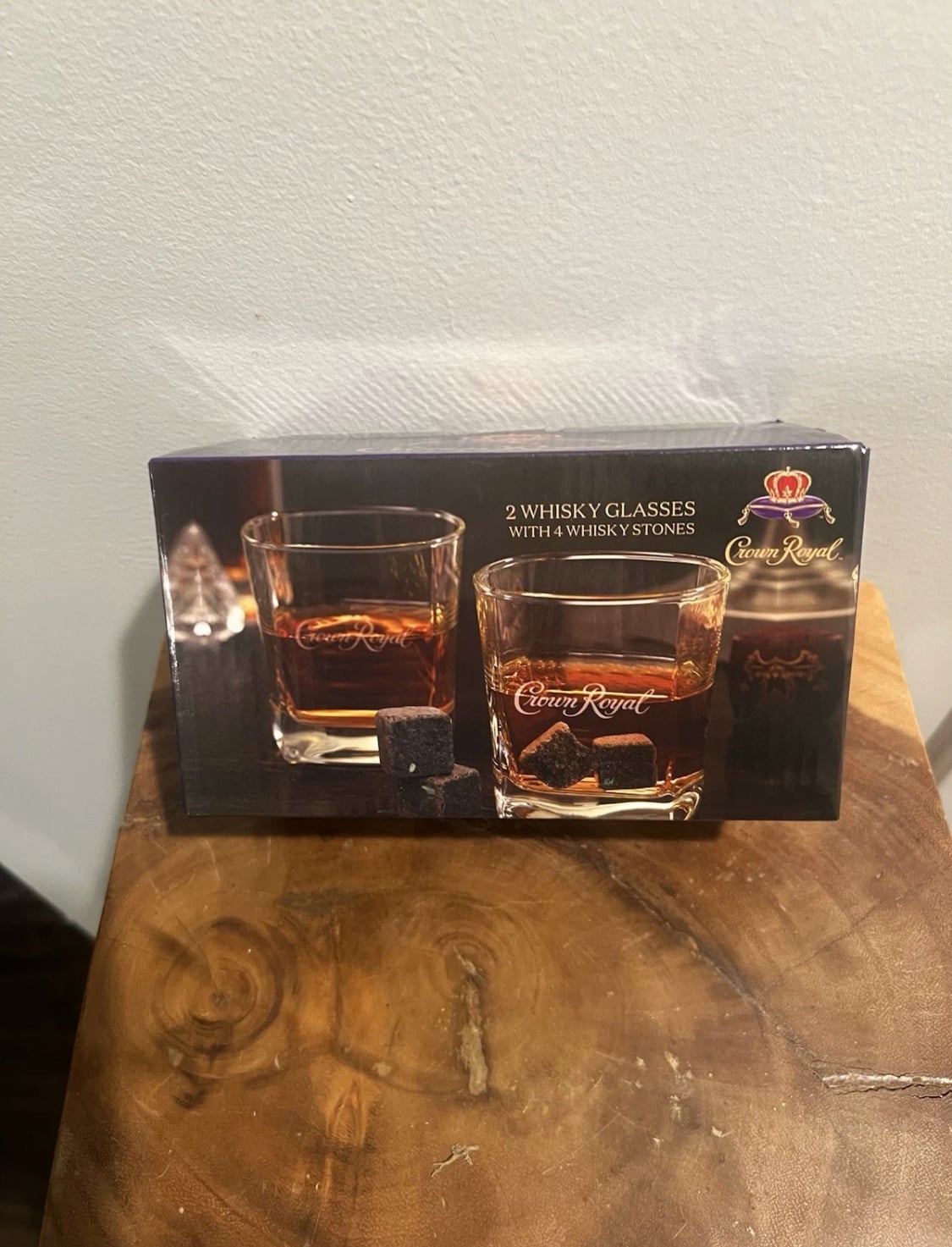 Crown Royal Whisky Gift Set: 2 Rocks Glasses (10oz) and 4 Whisky Stones 1
