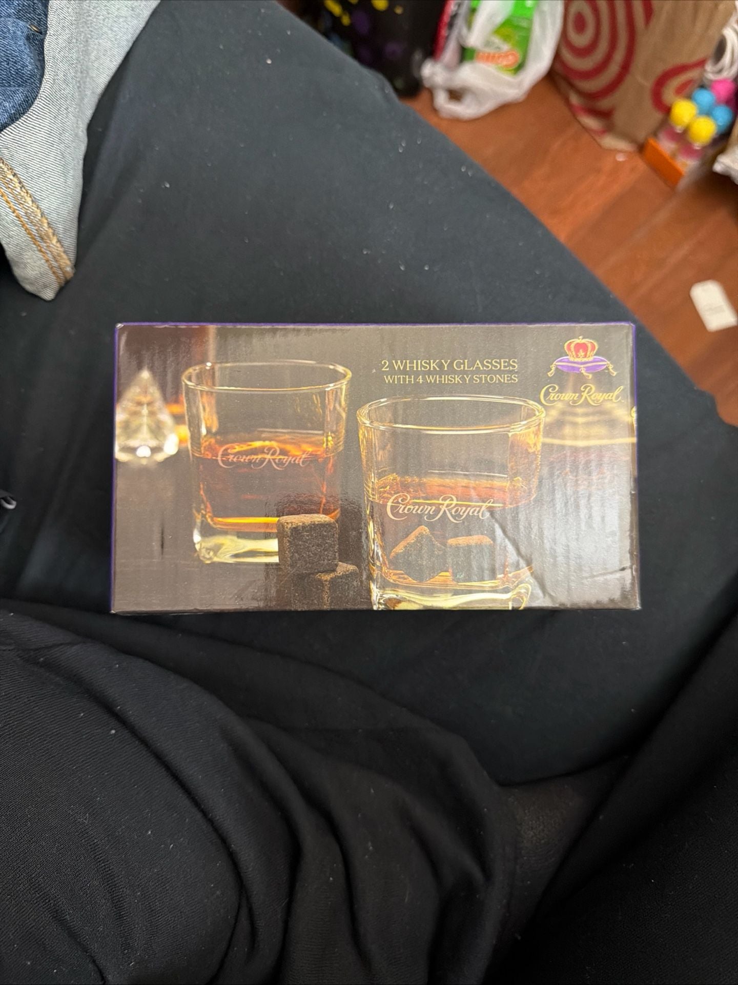 Crown Royal Whisky Gift Set: 2 Rocks Glasses (10oz) and 4 Whisky Stones 2