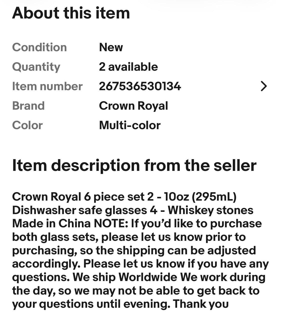 Crown Royal Whisky Gift Set: 2 Rocks Glasses (10oz) and 4 Whisky Stones 5