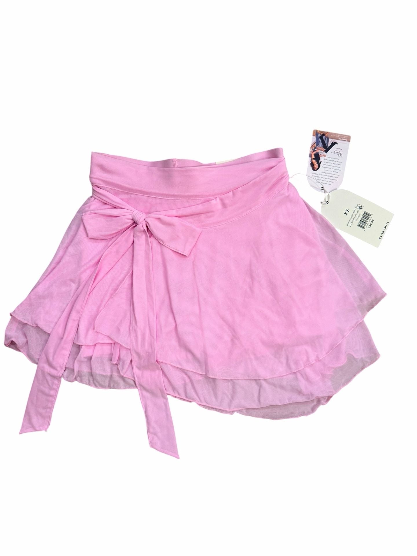 Blogilates Pink Dance Studio Wrap Skirt Womens XS NWT Mesh Ruffle Activewear 7