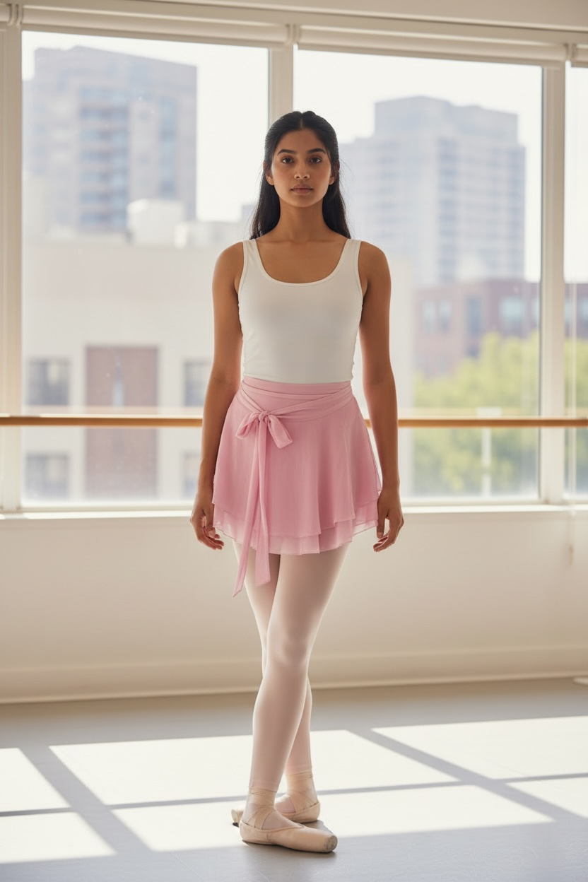 Blogilates Pink Dance Studio Wrap Skirt Womens XS NWT Mesh Ruffle Activewear 8