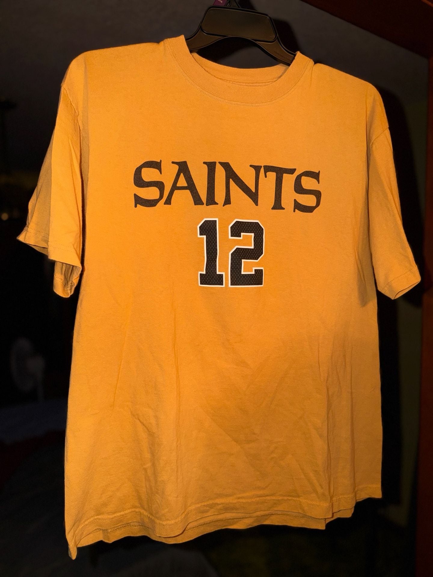 New Orleans Saints Marques Colston #12 Gold Player Tee 2