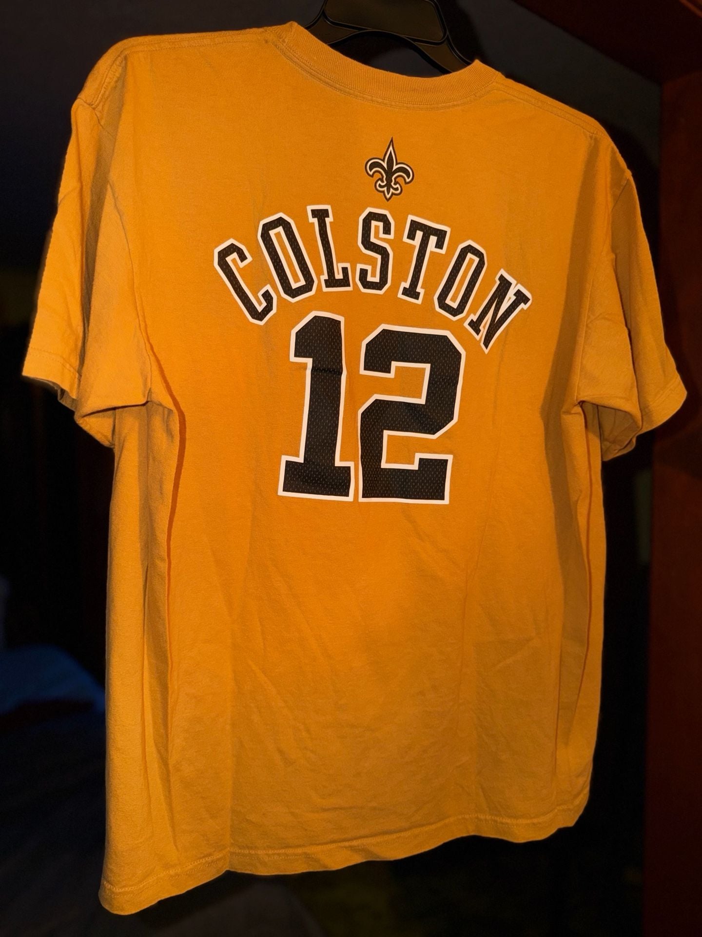 New Orleans Saints Marques Colston #12 Gold Player Tee 3